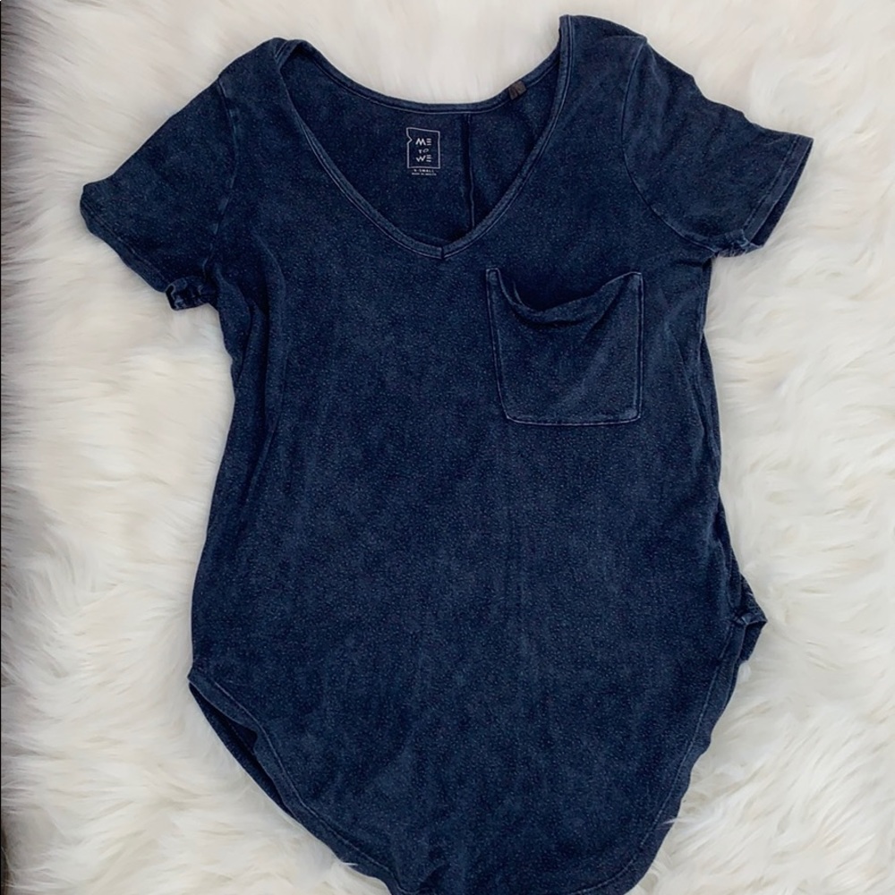 3 for $30 - Navy Me To We Peaks And Valleys Scoop Neck T-Shirt